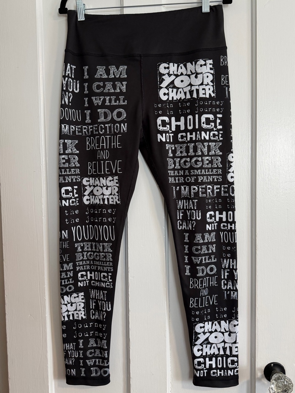 Motivational Quote Collage Leggings XL